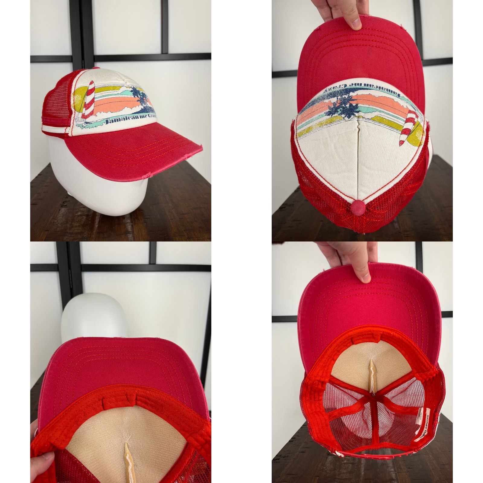 Billabong Billabong Hat Cap Snap Back Adult Pink Jamaican Me Crazy Nylon Blend Beach Palm Size ONE SIZE - 8 Thumbnail