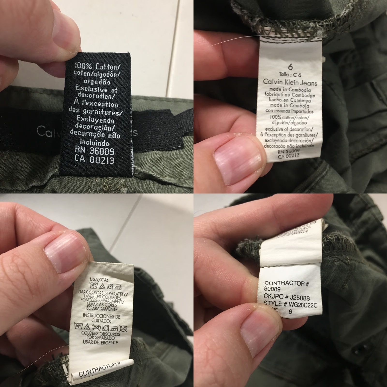 Calvin Klein Calvin Klein Utility Shorts Womens 6 Green Cotton Flat Front Cargo Pocket Shorts Womens 6 Green Cotton Flat Front Mens Womens Size 28" / US 6 / IT 42 - 10 Thumbnail