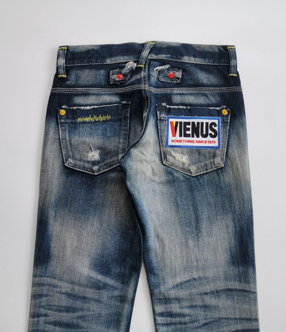 Vienus Something Edwin Patchwork Distressed Jeans