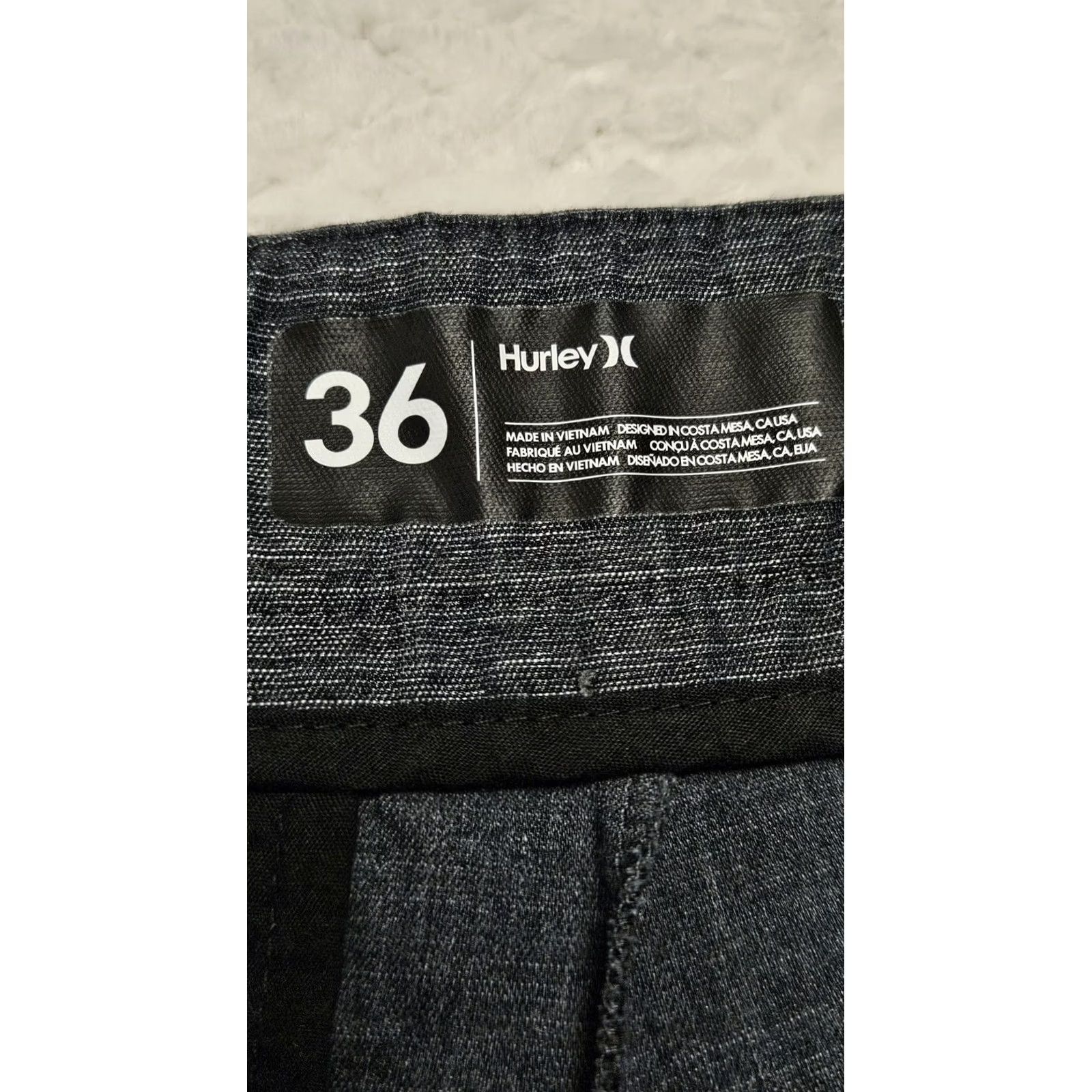 Hurley Hurley Men’s Hybrid Walk Shorts Charcoal Gray Chino Zip Pockets 34 Regular 4-Way Stretch Water Repellent Comfort Waistband Size US 36 / EU 52 - 3 Thumbnail
