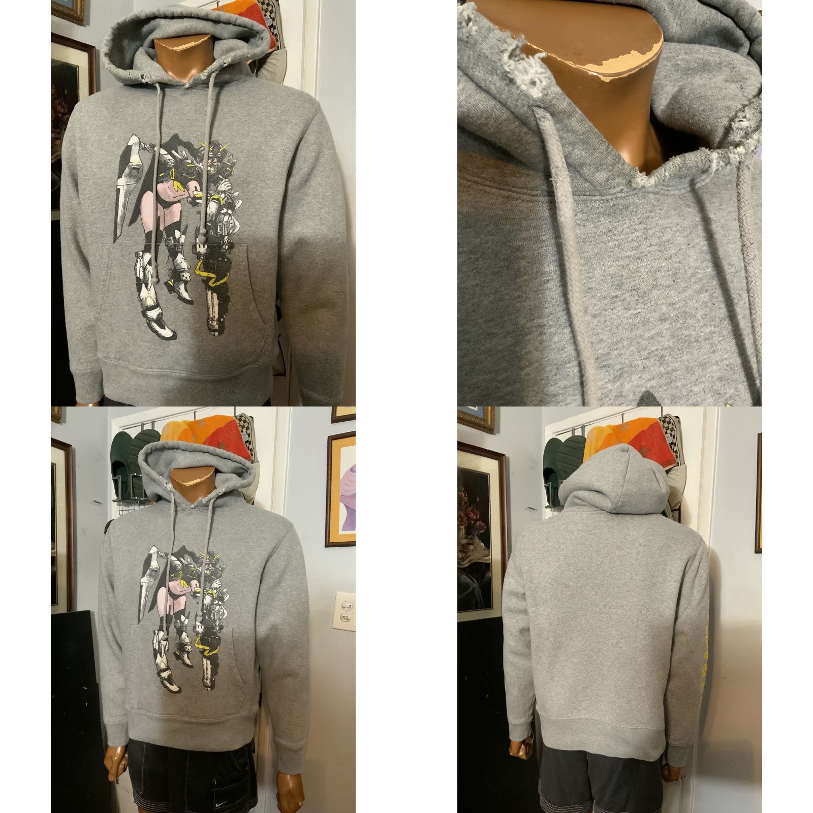 Vintage Ultrafeel Mecha Anime Manga Robot Graphic Grey Pullover Sweatshirt Hoodie Sz. M Size US M / EU 48-50 / 2 - 8 Thumbnail
