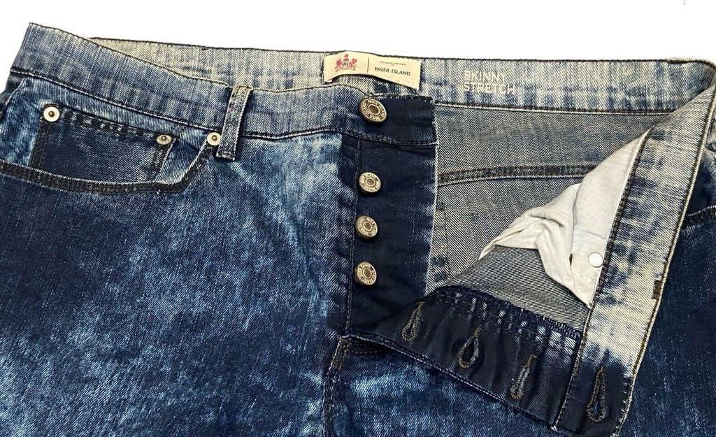 River Island River Island Man Acid Wash Skinny Stretch Slim Jeans 34/32 Size US 34 / EU 50 - 3 Thumbnail