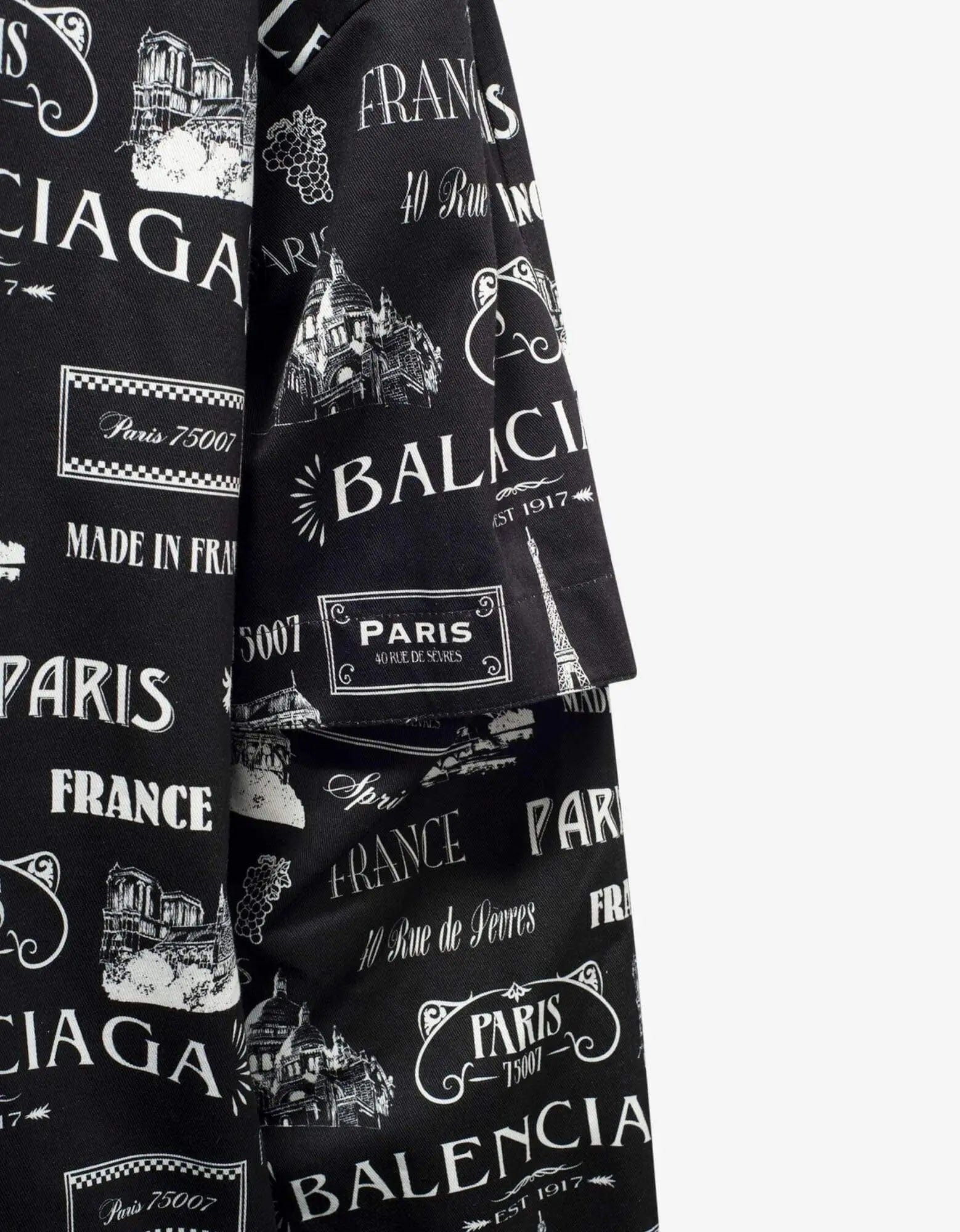 Balenciaga Balenciaga Black Double Sleeve Paris Resto Print Windbreaker Size US S / EU 44-46 / 1 - 5 Thumbnail