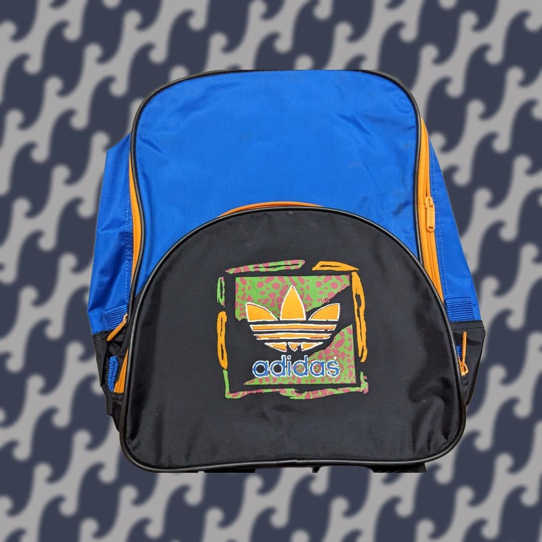 Adidas VINTAGE Adidas West Germany Backpack Trefoil Big Logo Blue Black Backpack Unisex Adults XS? Size ONE SIZE - 1 Thumbnail