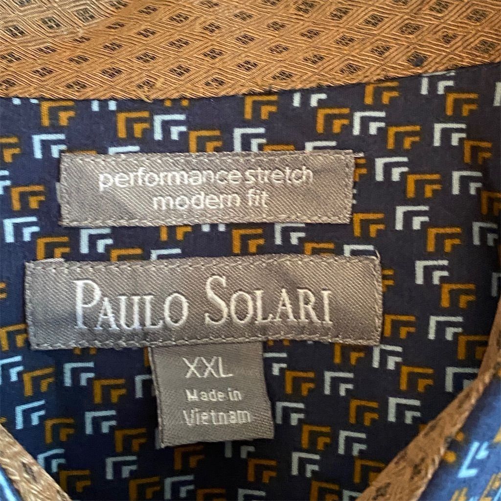 Other Paulo Solari Men's 2XL Blue Geometric Long Sleeve Button Do Size US XXL / EU 58 / 5 - 4 Thumbnail