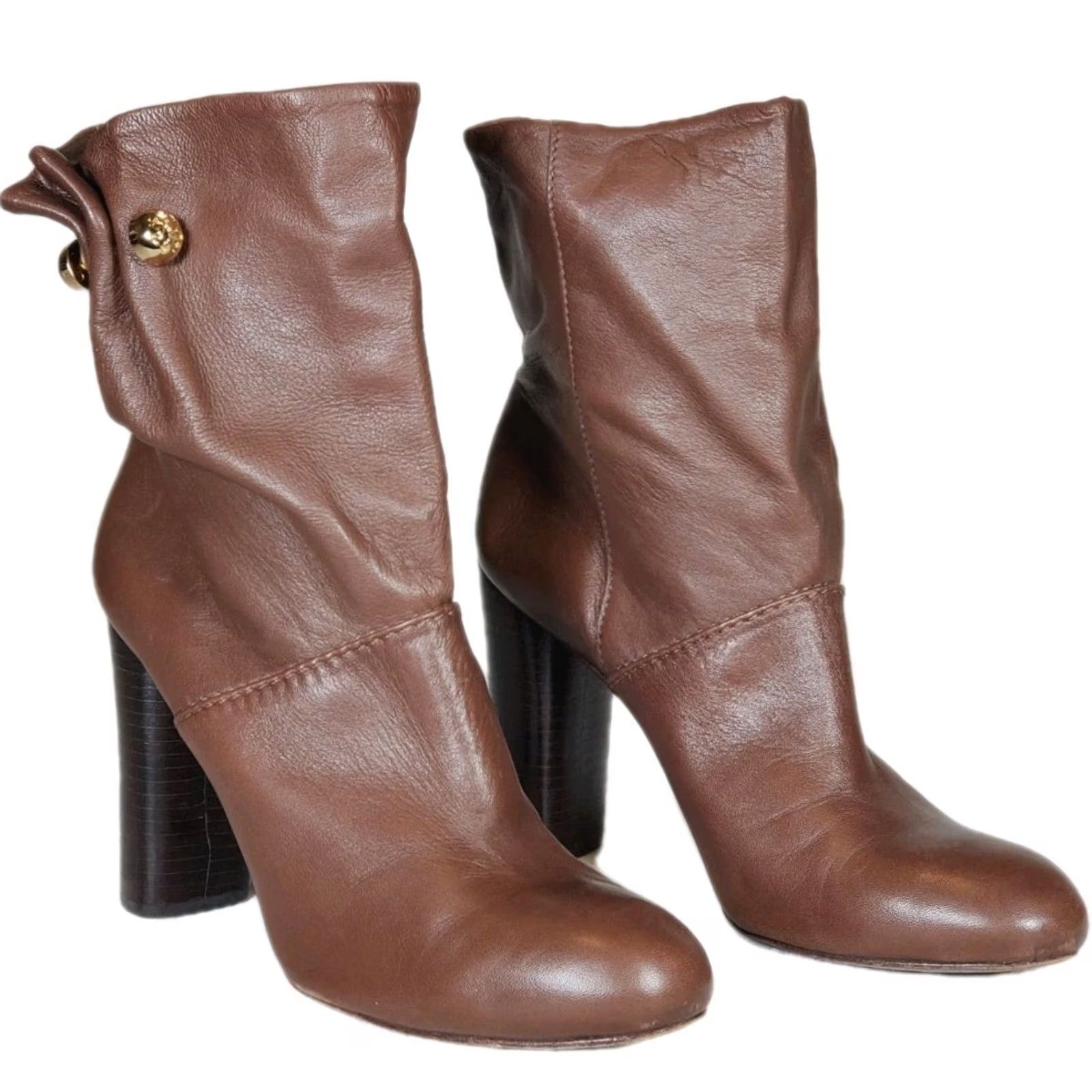 Tory Burch Tory Burch Sable Nappa Fly Ankle Boots Fig Brown High Heel Brazil Women's US 10 Boot Menus? Size US 10 / IT 40 - 2 Thumbnail