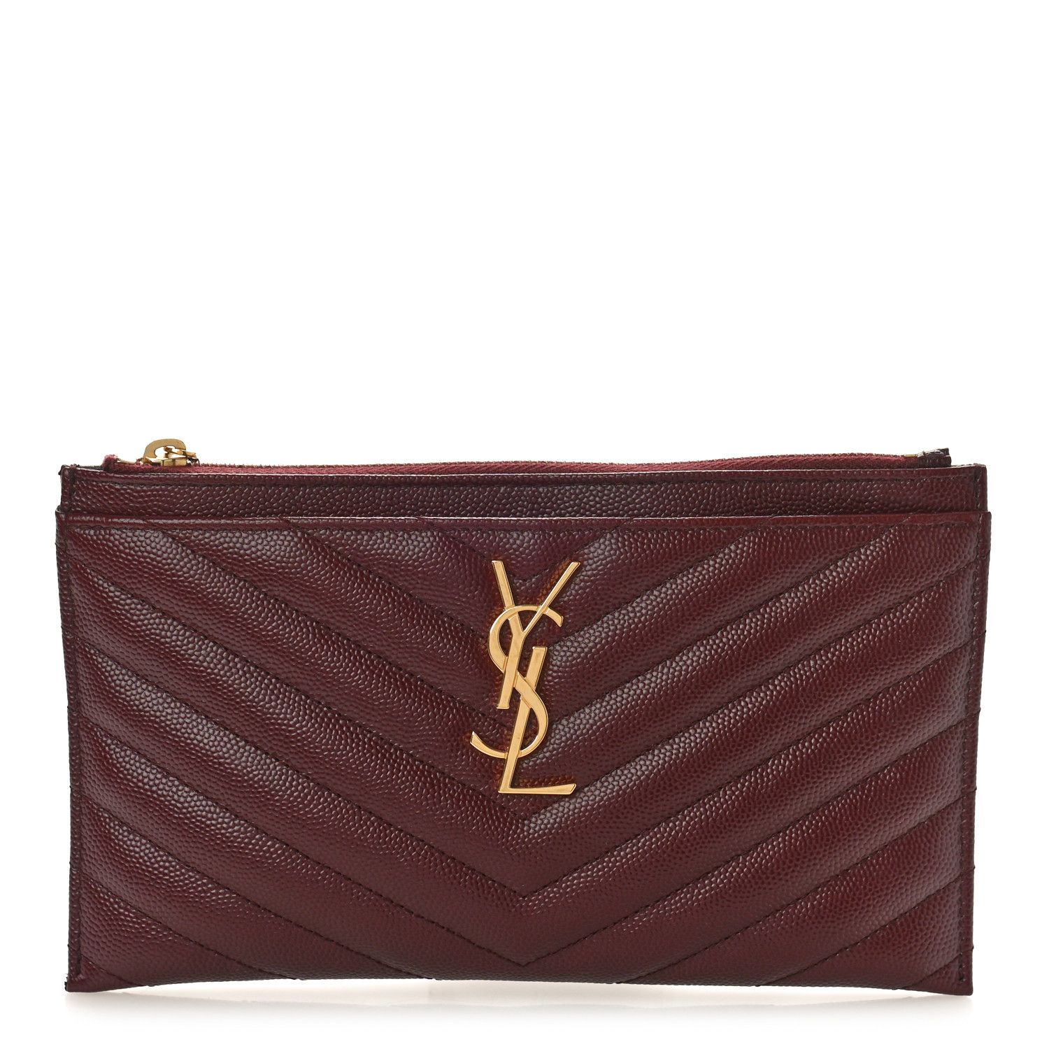 Saint Laurent Paris o1b1hav110325 Size: OS / Cassandre Matelasse Zipped Pouch Size ONE SIZE - 1 Thumbnail