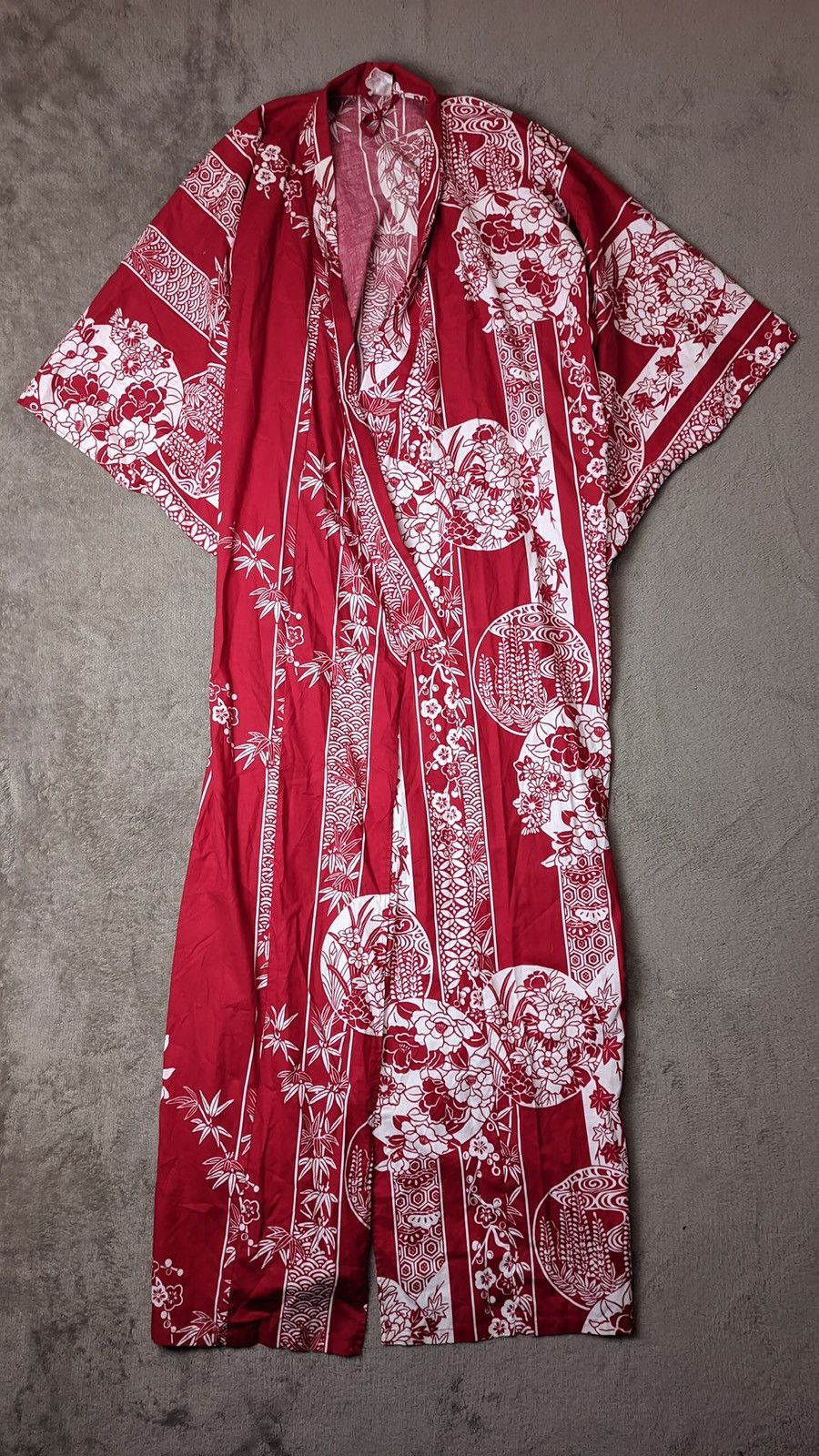 20471120 Rare🔥 Vintage Kimono Lotus Printed made in Japan Size US M / EU 48-50 / 2 - 1 Thumbnail