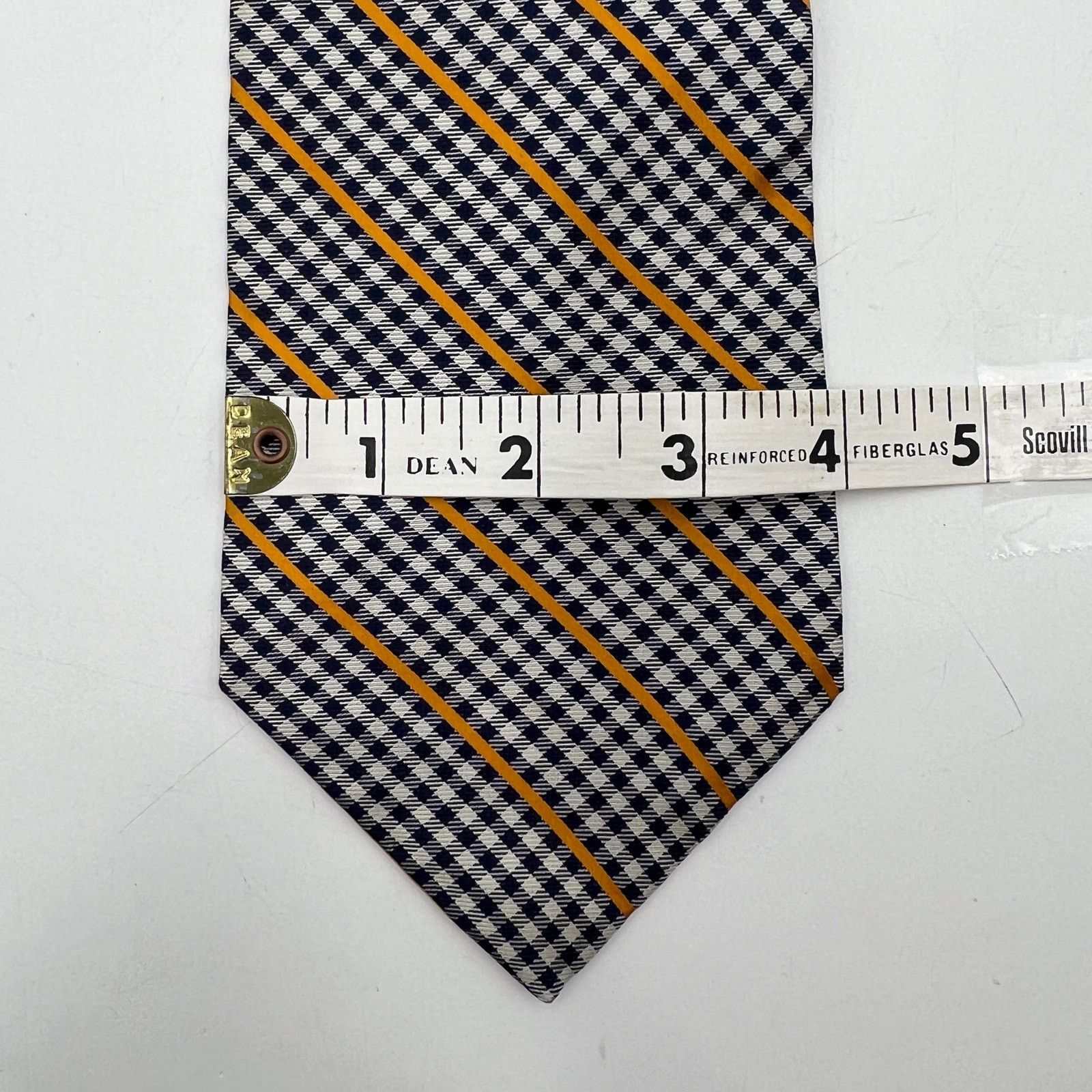Tommy Hilfiger Tommy Hilfiger Check Stripe Print Tie Silk Black Gray Size ONE SIZE - 9 Thumbnail