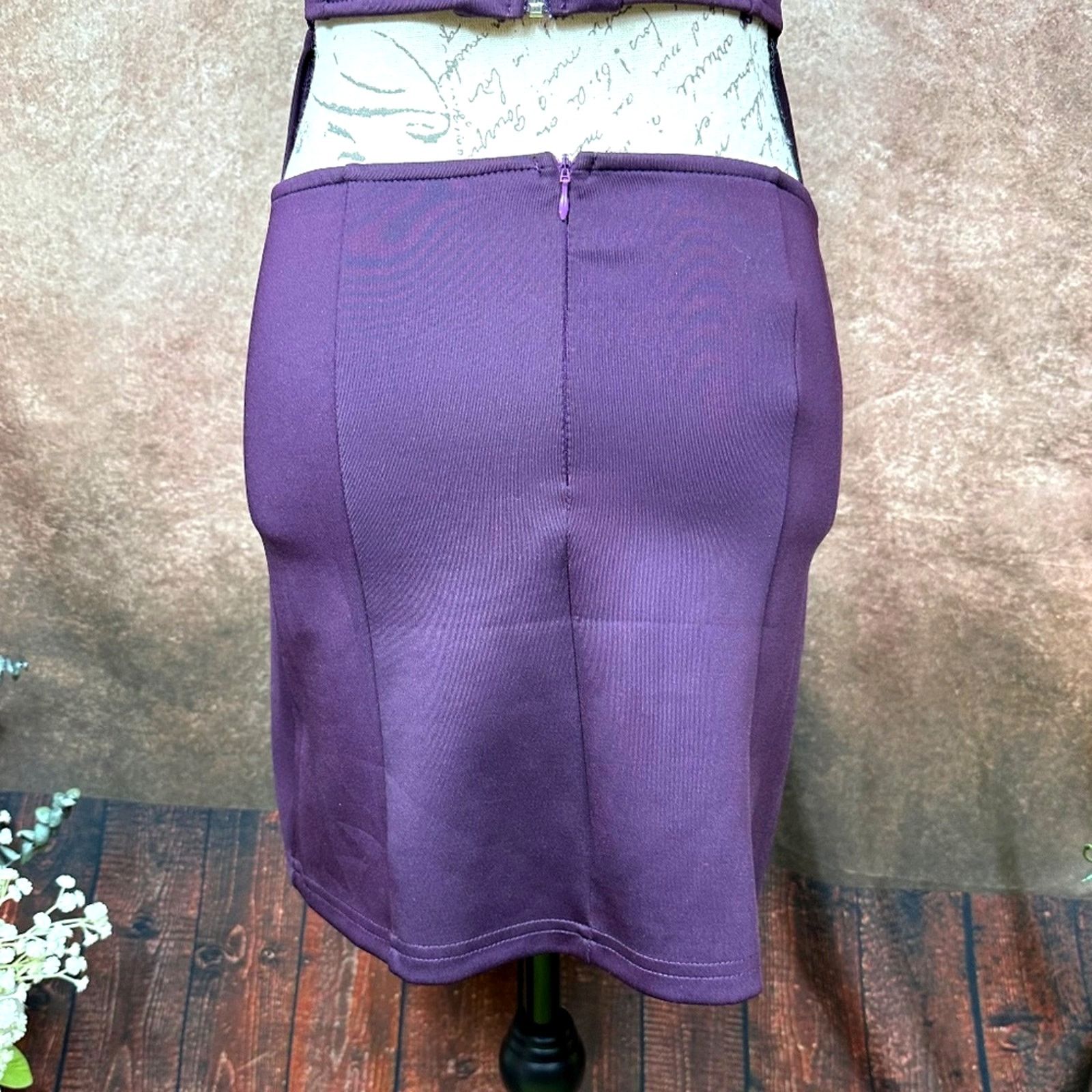 Other Tobi Cut Out Back Mini Cocktail Dress Purple Gold - size M Size M / US 6-8 / IT 42-44 - 16 Thumbnail