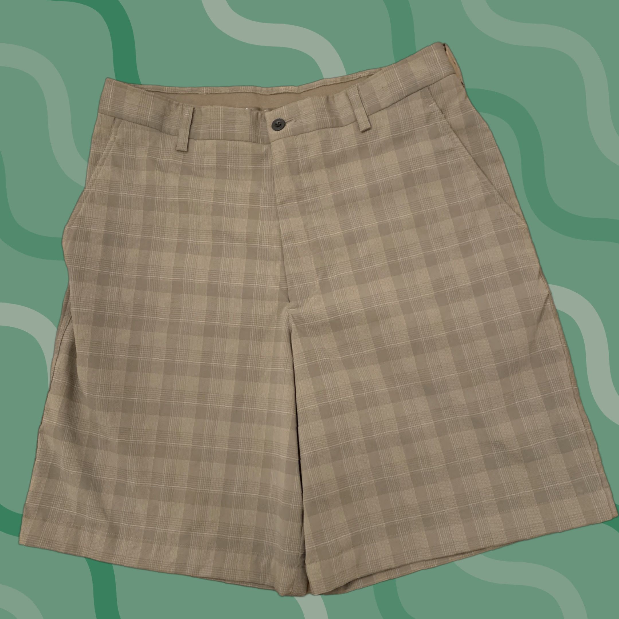 Nike Men's Nike Golf Dri-Fit Brown Plaid Stretch Shorts Size 32 Size US 32 / EU 48 - 1 Thumbnail