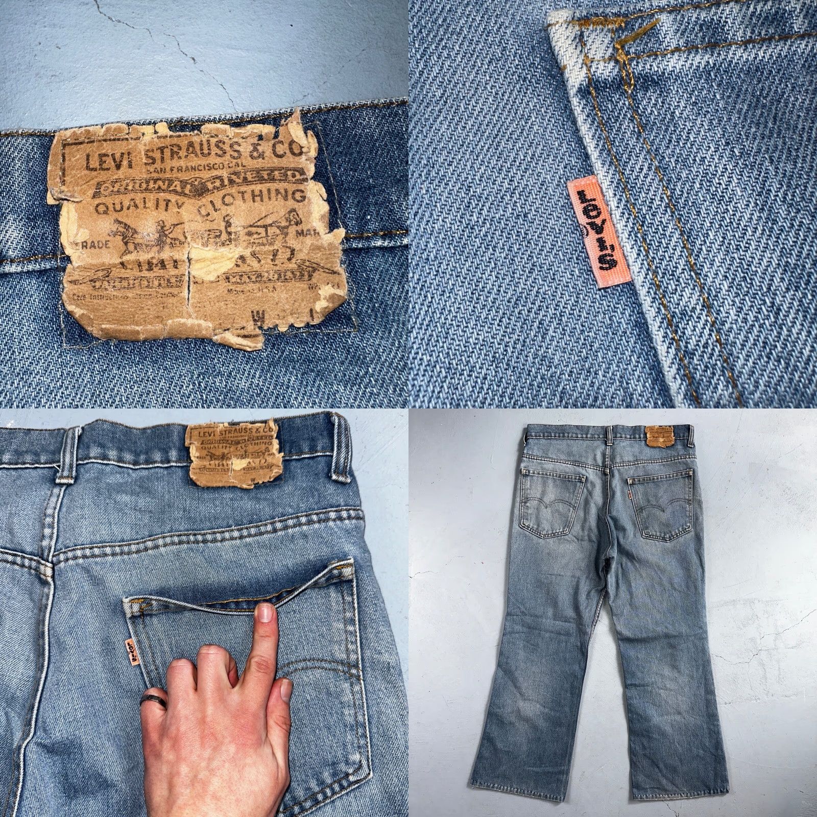 Levi's VINTAGE Levi's 517 Jeans Hand Blue 34x26 Bootcut USA Orange Tab 80s Men Regular Denim Cotton Jeans Classic Wide Worn Size US 34 / EU 50 - 10 Thumbnail