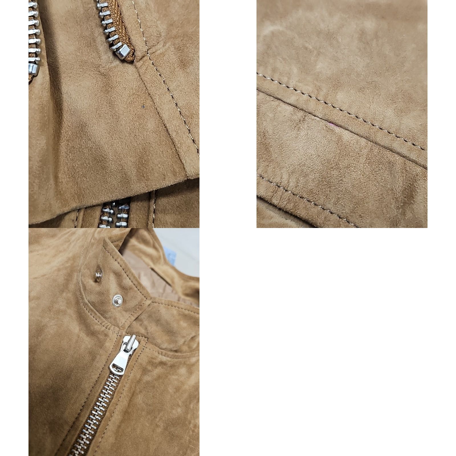 Camel CIFONELLI Coat Men 5XL Suede Leather Camel Brown Buttery Soft Vintage Pea Coat Single-Breasted Lined Pockets Collar Spread 3/8ss Size US XXL / EU 58 / 5 - 9 Thumbnail