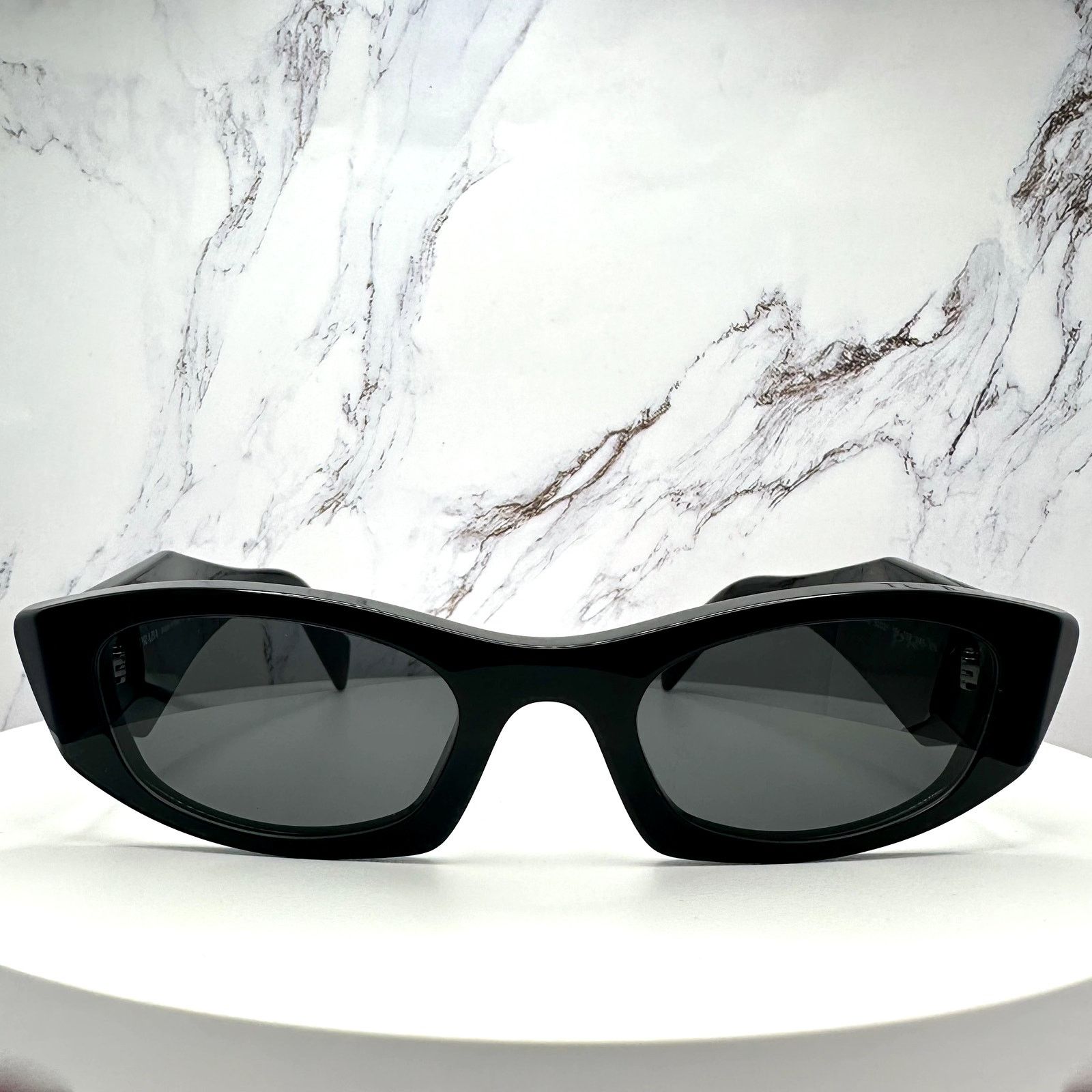 Prada New PRADA Sunglasses Black Oval Cat Eye Symbole Logo Size ONE SIZE - 3 Thumbnail