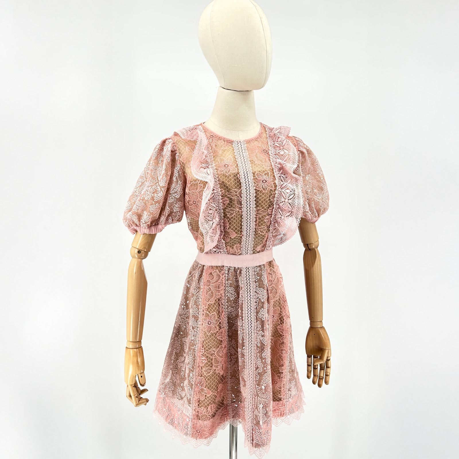 Self-Portrait Self-Portrait Ruffle Wave Guipure Lace Mini Dress size UK8 |  Grailed