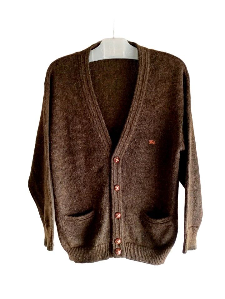 Burberry Burberrys 90s Button Down Brown Vintage Cardigan Size US L / EU 52-54 / 3 - 1 Thumbnail