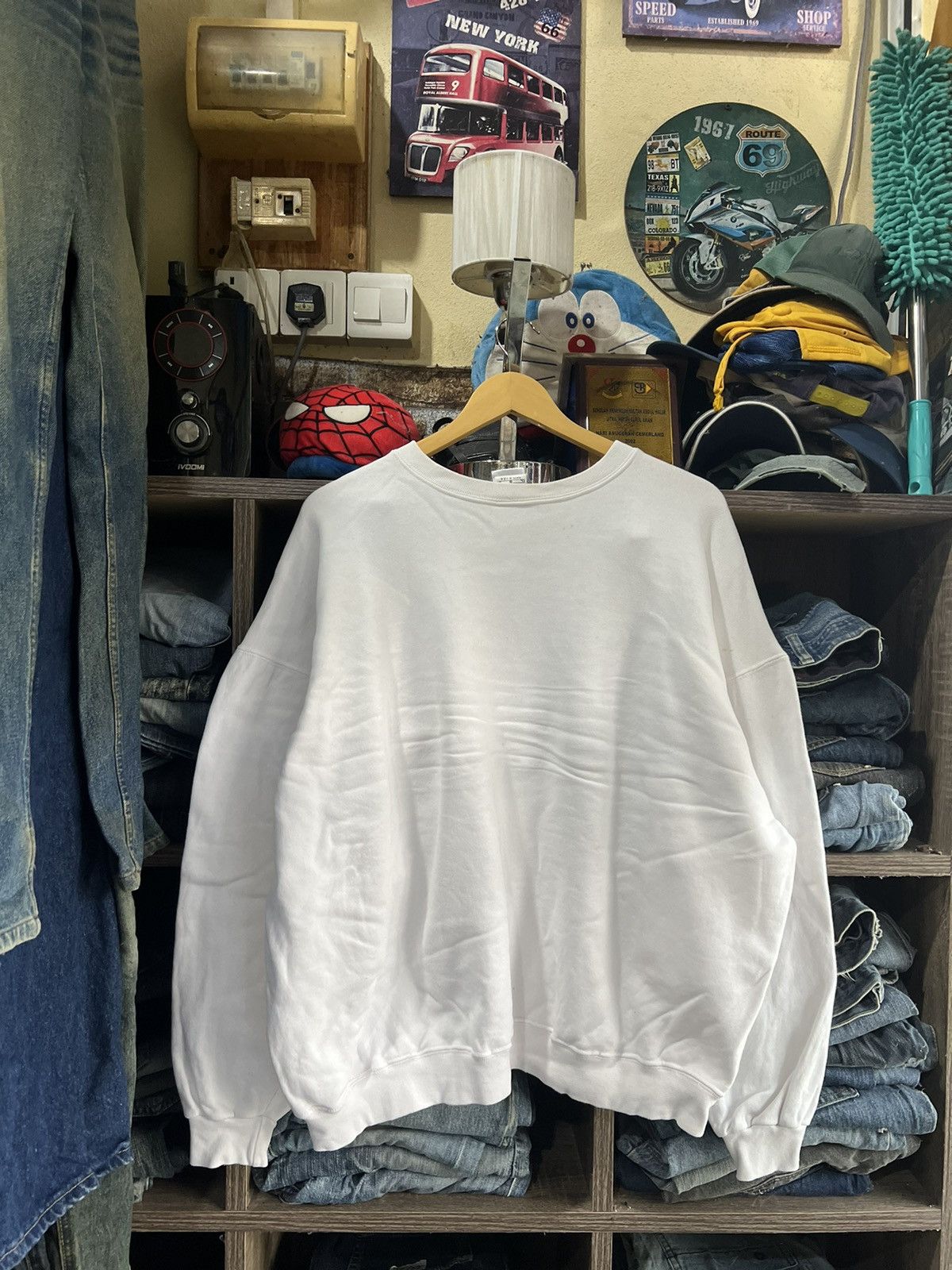 Nike 🔥Vintage Nike Big Swoosh Crewneck Sweatshirt Size US XXL / EU 58 / 5 - 2 Thumbnail