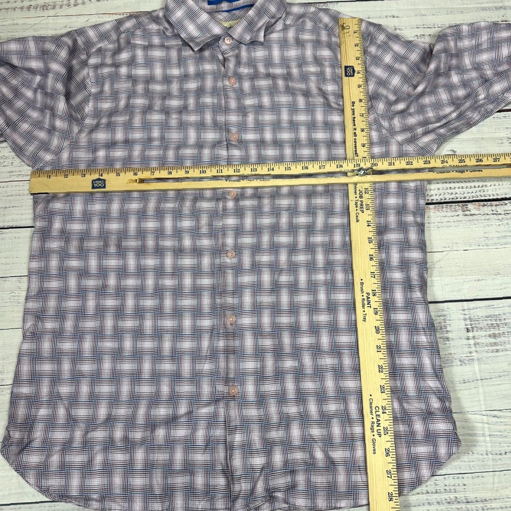 Tommy Bahama Tommy Bahama Mens Button-Up Shirt L Purple Long Sleeve Cotton Silk Plaid Size US L / EU 52-54 / 3 - 2 Thumbnail
