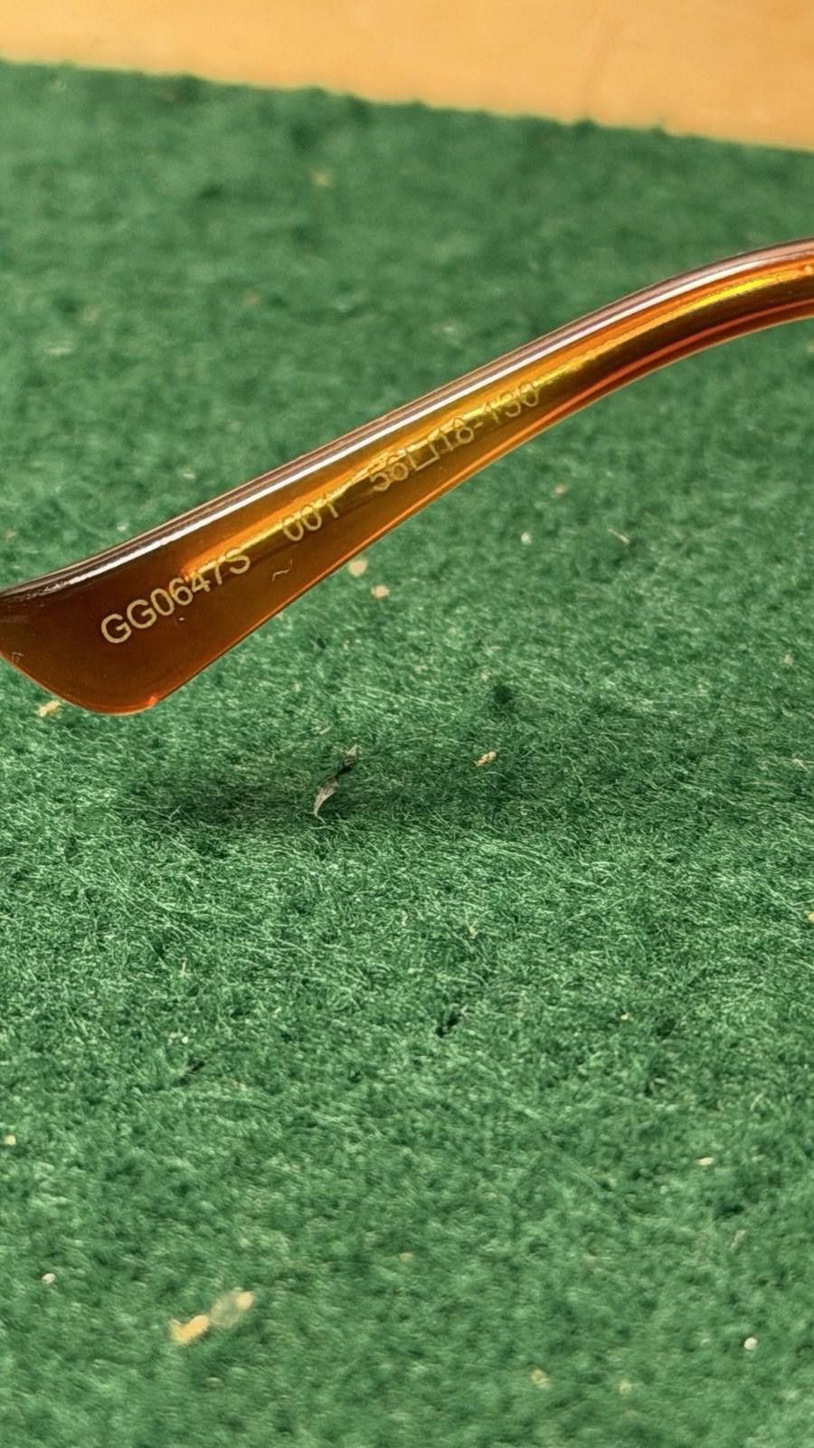 Gucci Gucci GG0647S Sunglasses Black Gold Green Lenses Italy Size ONE SIZE - 10 Thumbnail