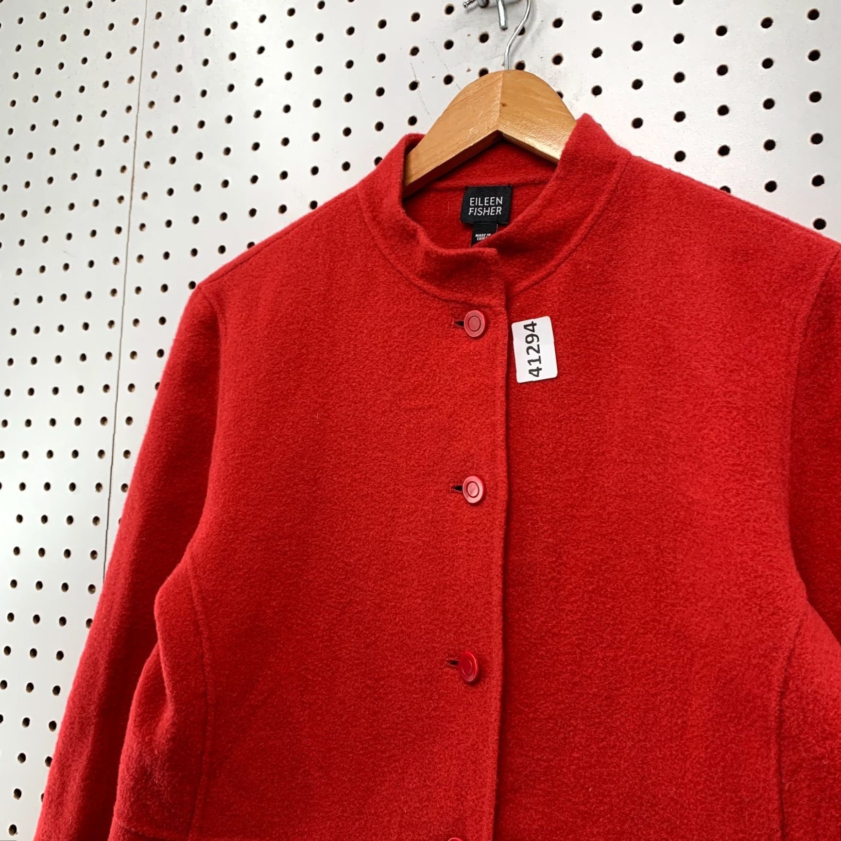 Eileen Fisher Eileen Fisher Wool Cashmere Button Jacket Womens Small Red Solid Wool Cashmere Button Jacket Womens Small Red Size S / US 4 / IT 40 - 6 Thumbnail
