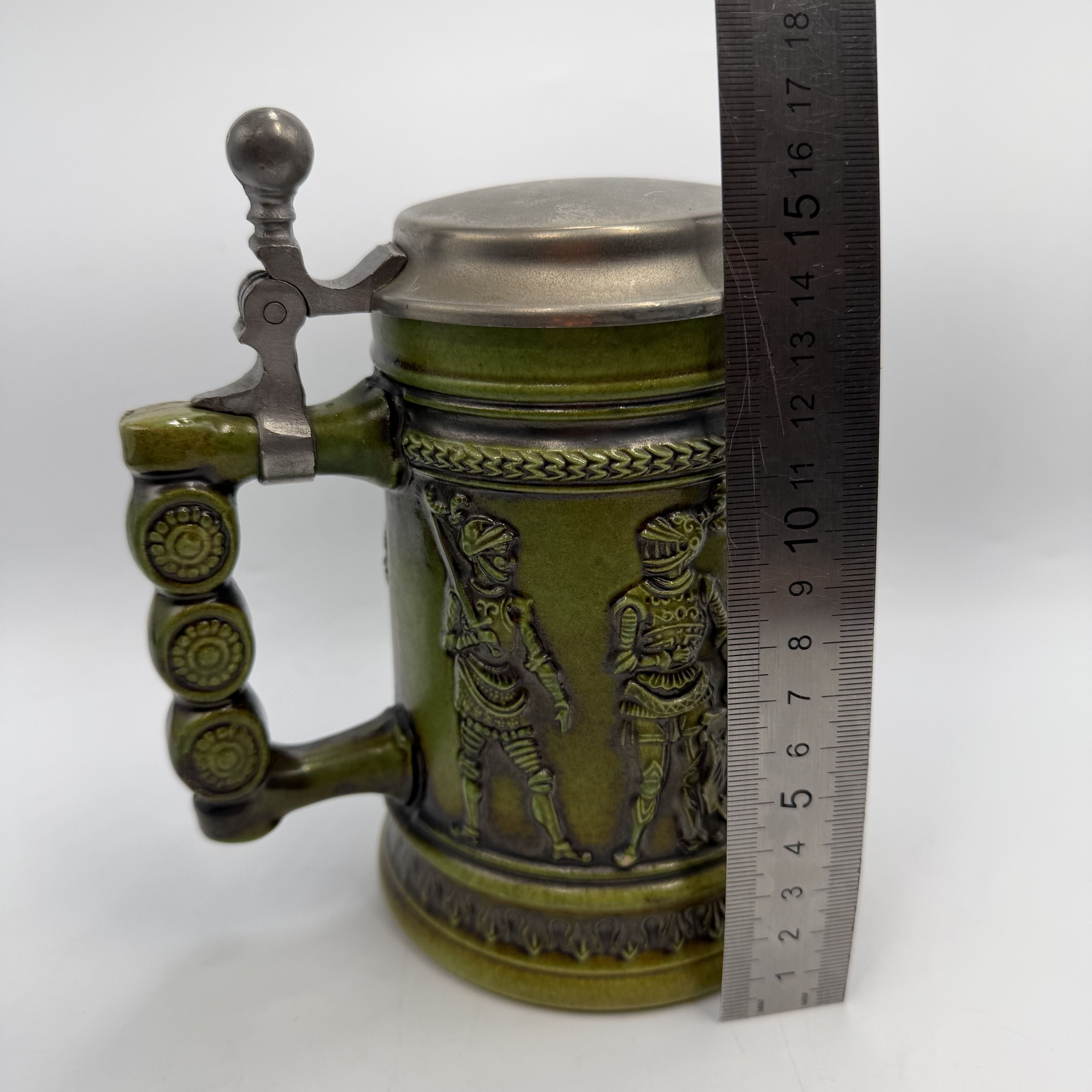 Vintage Vintage Gerz German Pewter Lid Medieval Knights Ceramic Mug Size ONE SIZE - 3 Thumbnail