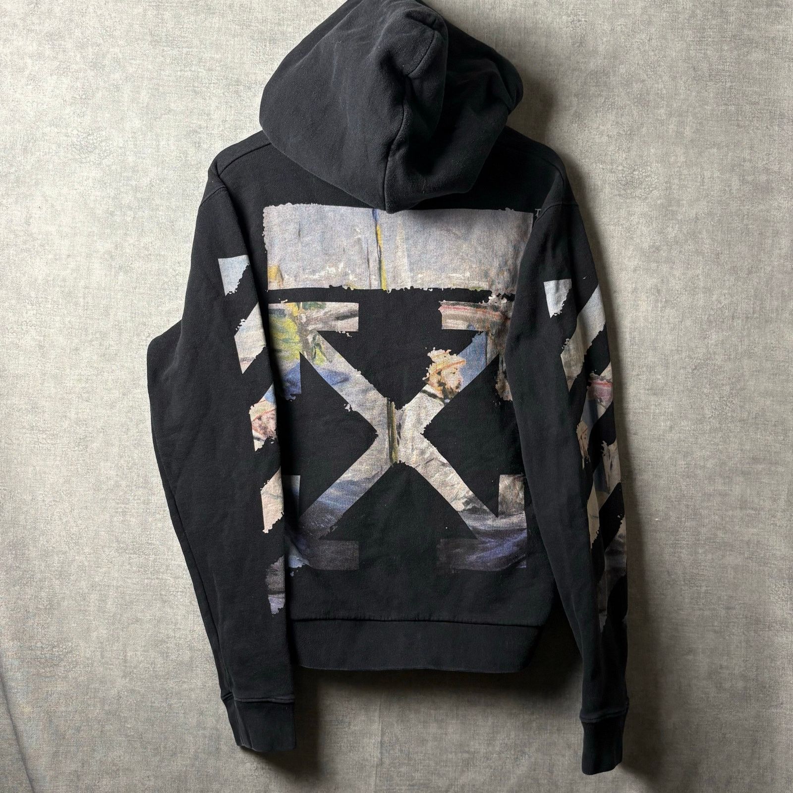Off-White Off-White Diag multicolour zip-up black hoodie