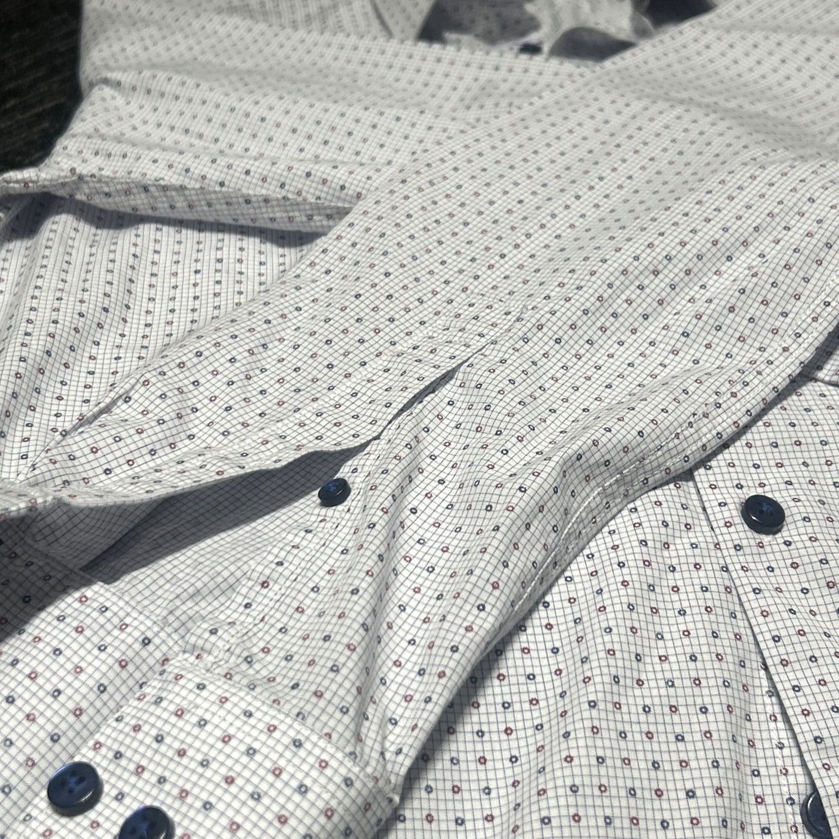Christian Lacroix Christian Lacroix Dress Shirt Geometric Button Up Long Sleeve Paisley Blue 100% Cotton Regular L Men’s Size 16.5 Neck 14.5 48DW25 Size 42R - 5 Thumbnail