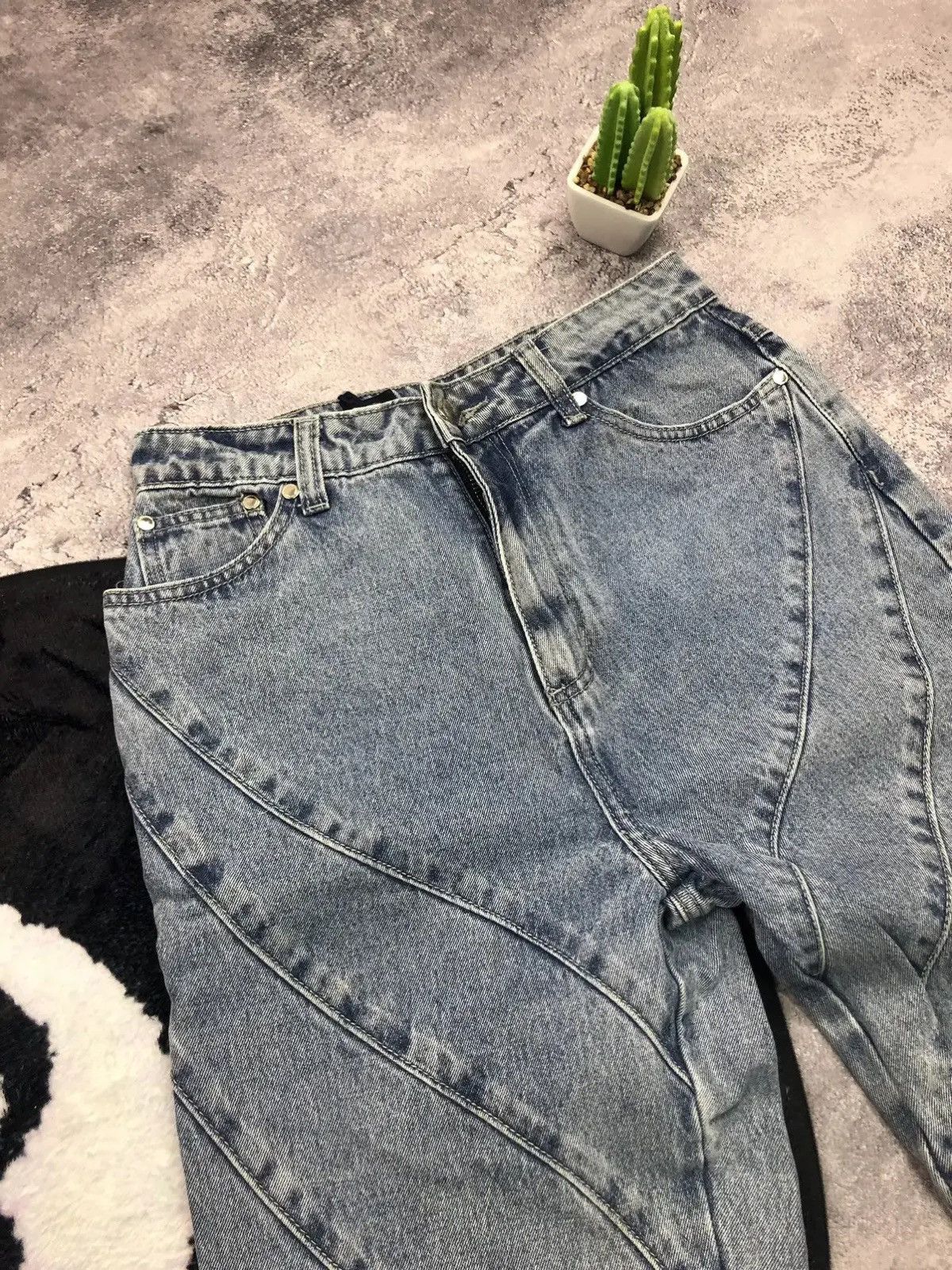 Maniere De Vior MANIERE DE VOIR Vintage Hype Avantgarde Jeans Striped Y2k Size 26" / US 2 / IT 38 - 3 Thumbnail