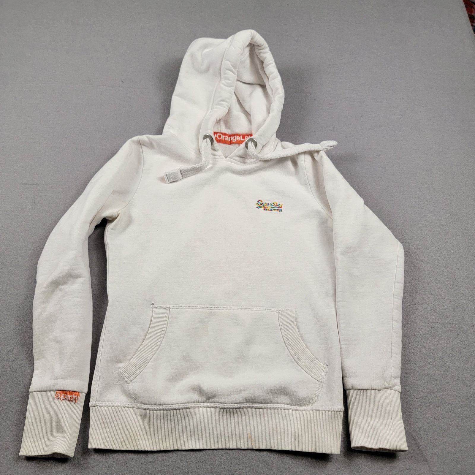 Superdry SuperDry Orange Label Hoodie White Sz S (545) Size US S / EU 44-46 / 1 - 1 Thumbnail