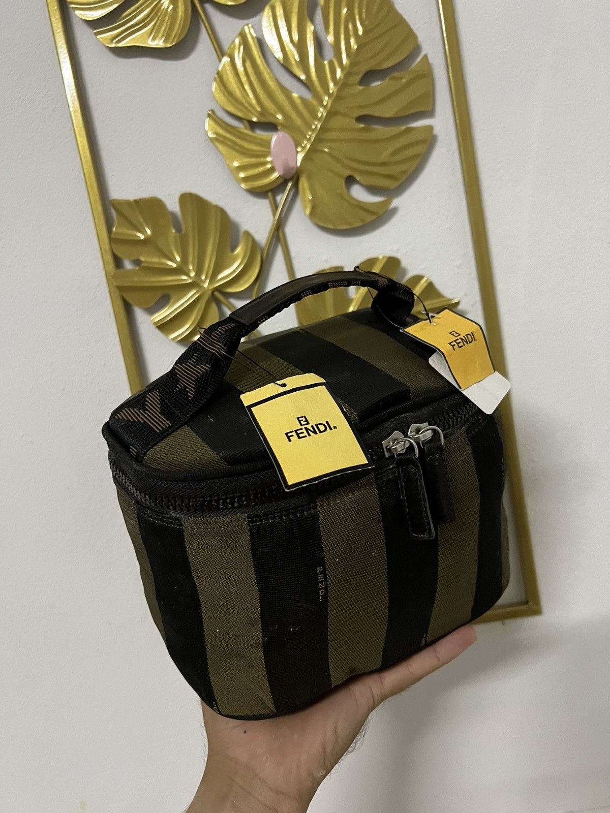 Fendi Fendi brown pequin stripe canvas vanity cosmetic case Size ONE SIZE - 2 Thumbnail