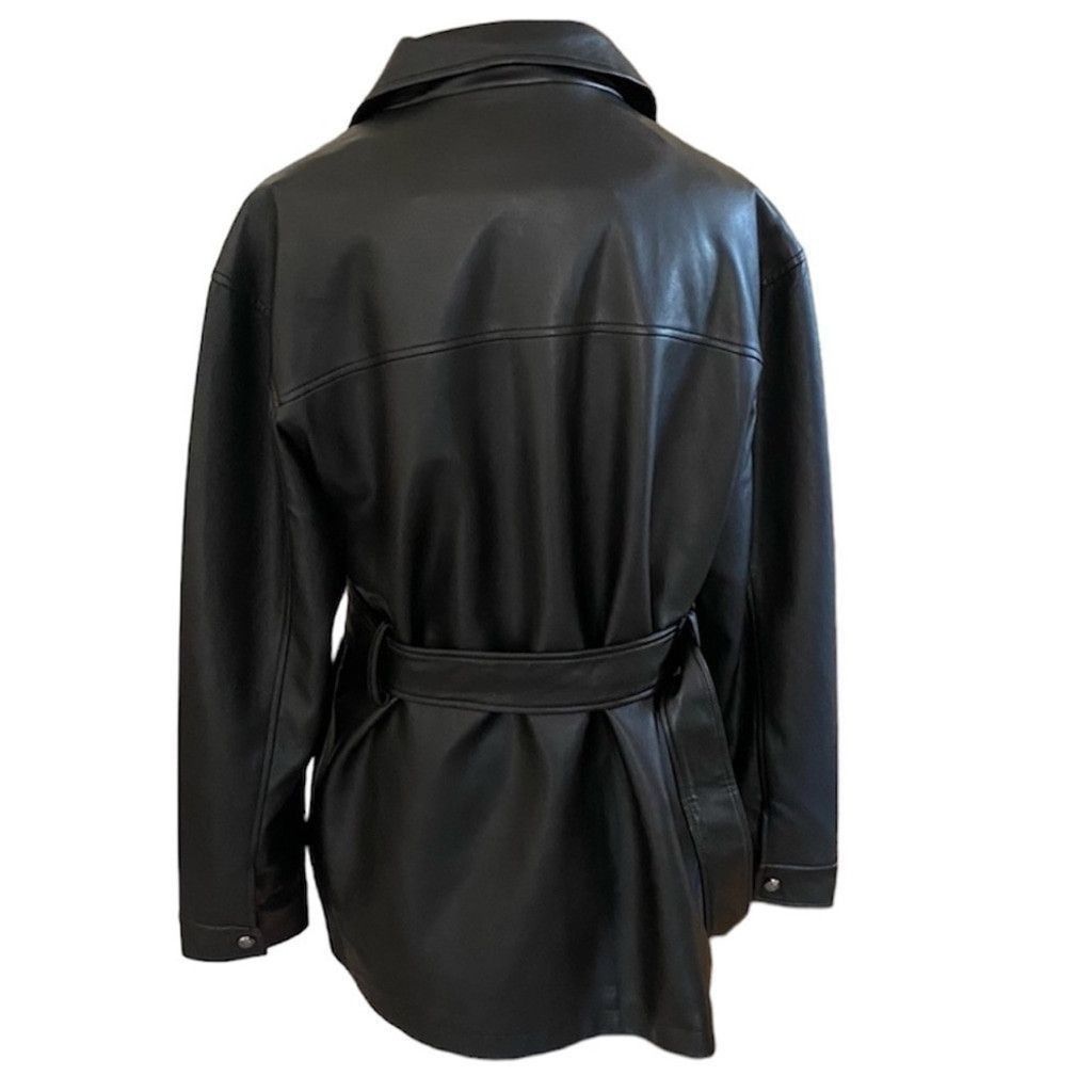 Rebecca Minkoff Rebecca Minkoff Black Vegan Leather Jacket Large Size L / US 10 / IT 46 - 4 Thumbnail