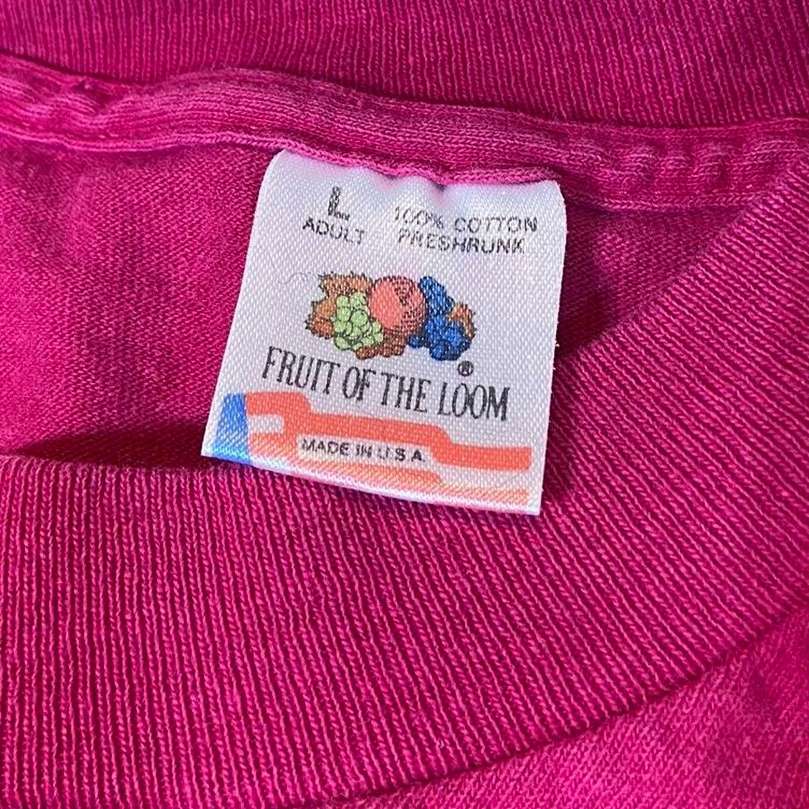 Fruit Of The Loom 90s pink fruit of the loom tee cazenovia Size US L / EU 52-54 / 3 - 3 Thumbnail