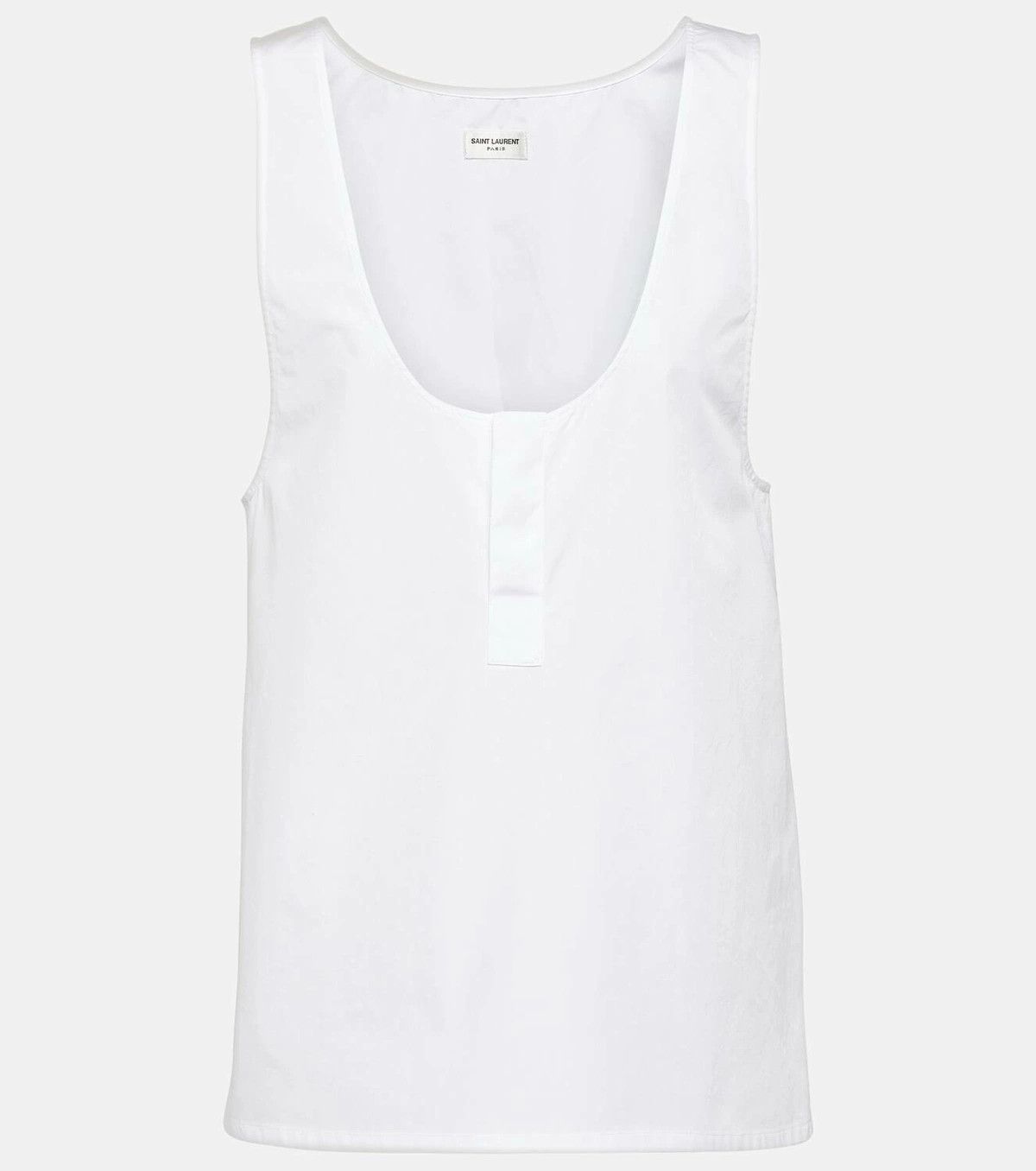 Saint Laurent Paris o1y0126 Sleeveless Blouse in White Size M / US 6-8 / IT 42-44 - 1 Thumbnail