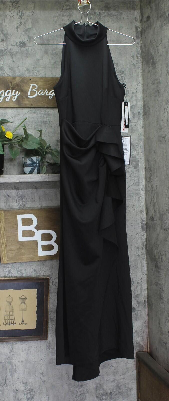 Other Nwt Xscape Womens High-neck Scuba Draped Gown Dress Black 6p Size M / US 6-8 / IT 42-44 - 1 Thumbnail