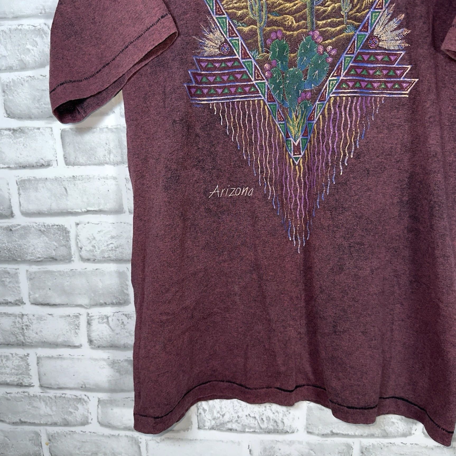 Vintage VINTAGE Maiden West T-Shirt Arizona Graphic Mens Size L Red Single Stitch Size US L / EU 52-54 / 3 - 3 Thumbnail