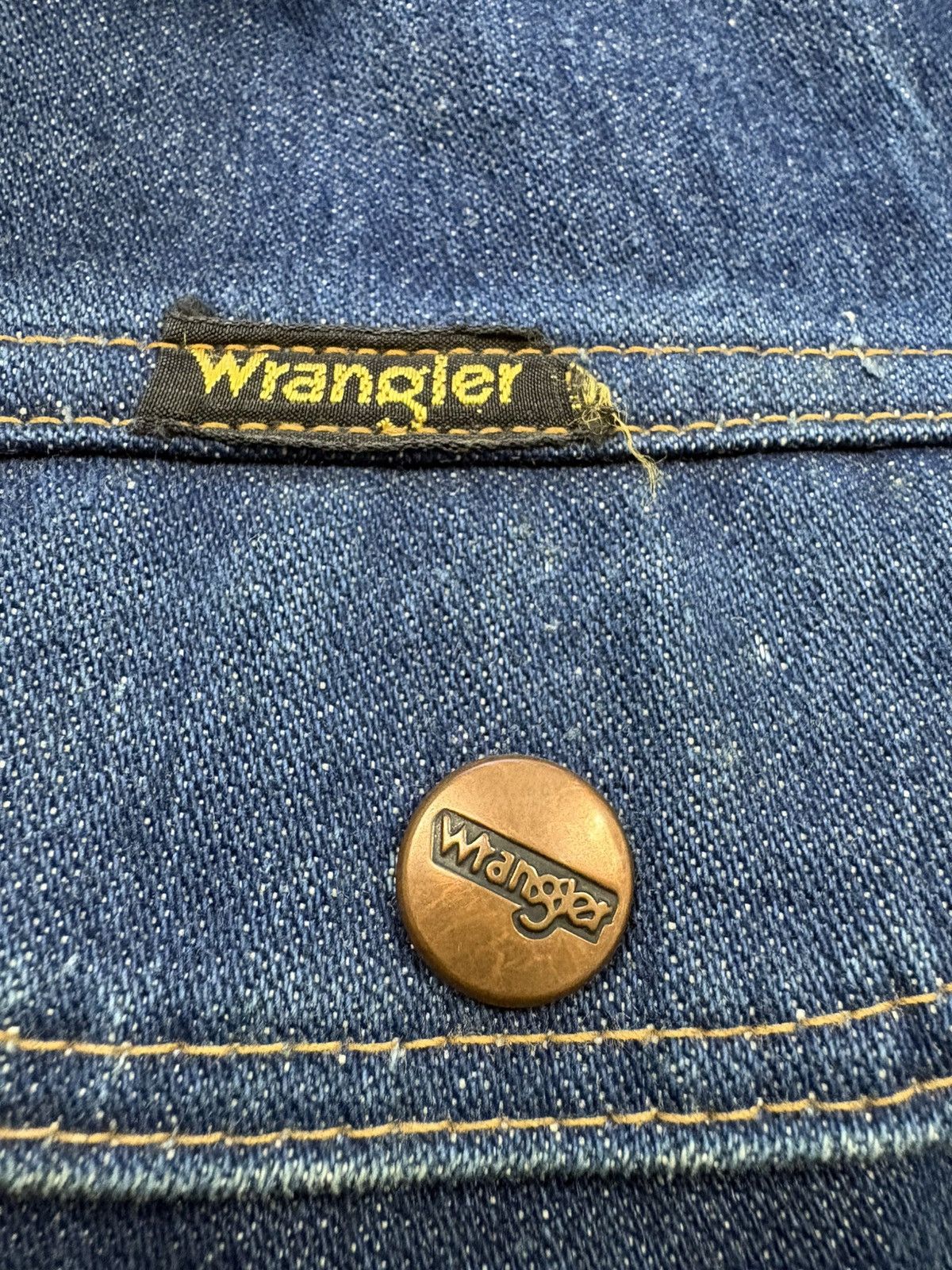 Wrangler Vintage Wrangler Denim Trucker Jacket Black Tag 80s Rare Size US S / EU 44-46 / 1 - 5 Thumbnail