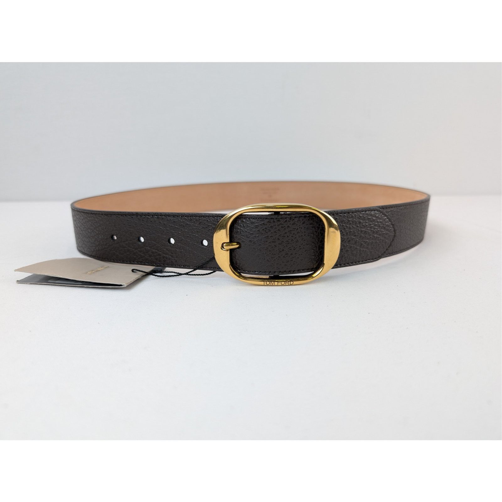 Tom Ford o1rshd1 Size: 85 / Men's Vacchetta Leather Oval-Buckle Belt Size 34 - 2 Thumbnail