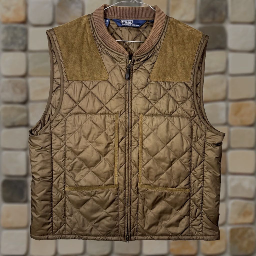 Polo Ralph Lauren Polo Ralph Lauren Vest Men L Diamond Quilted Calf Suede Leather Hunt Vintage - Shirt Size US L / EU 52-54 / 3 - 1 Thumbnail