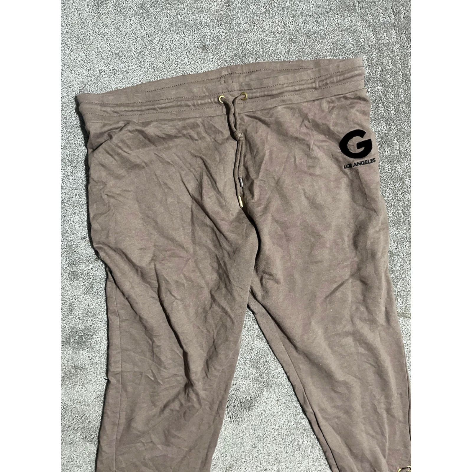 Guess VINTAGE GUESS Women's LG Fleece Jogger Pants Gothic Brown Size 36" / US 14 / IT 50 - 2 Thumbnail