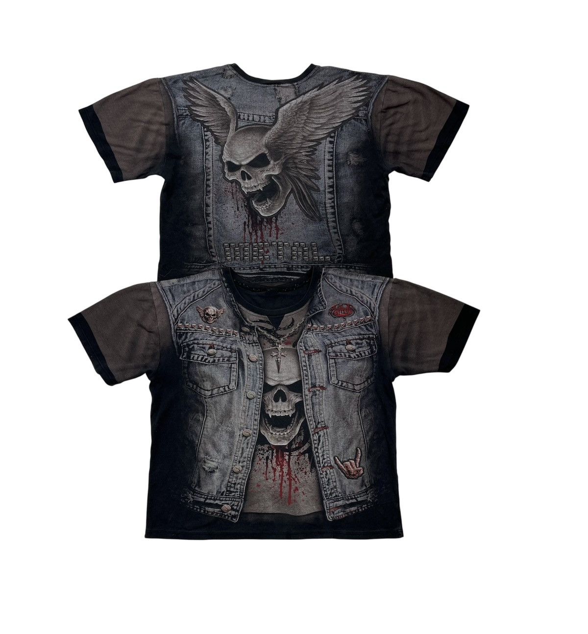 Affliction Tshirt Affliction Vintage Skulls Metal Rock Print Size US L / EU 52-54 / 3 - 1 Thumbnail