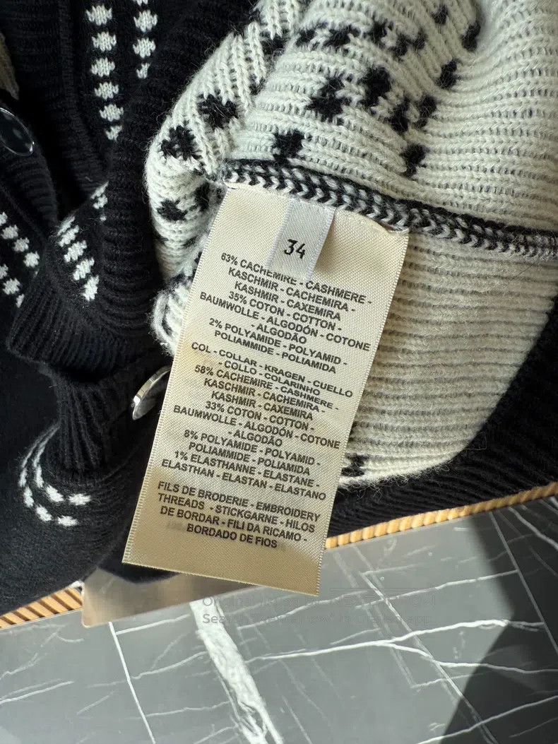 Hermes Hermes Gorgeous Bridle Black Long-Sleeve Women's Cardigan, Size XXS / US 00 / IT 34 - 5 Thumbnail