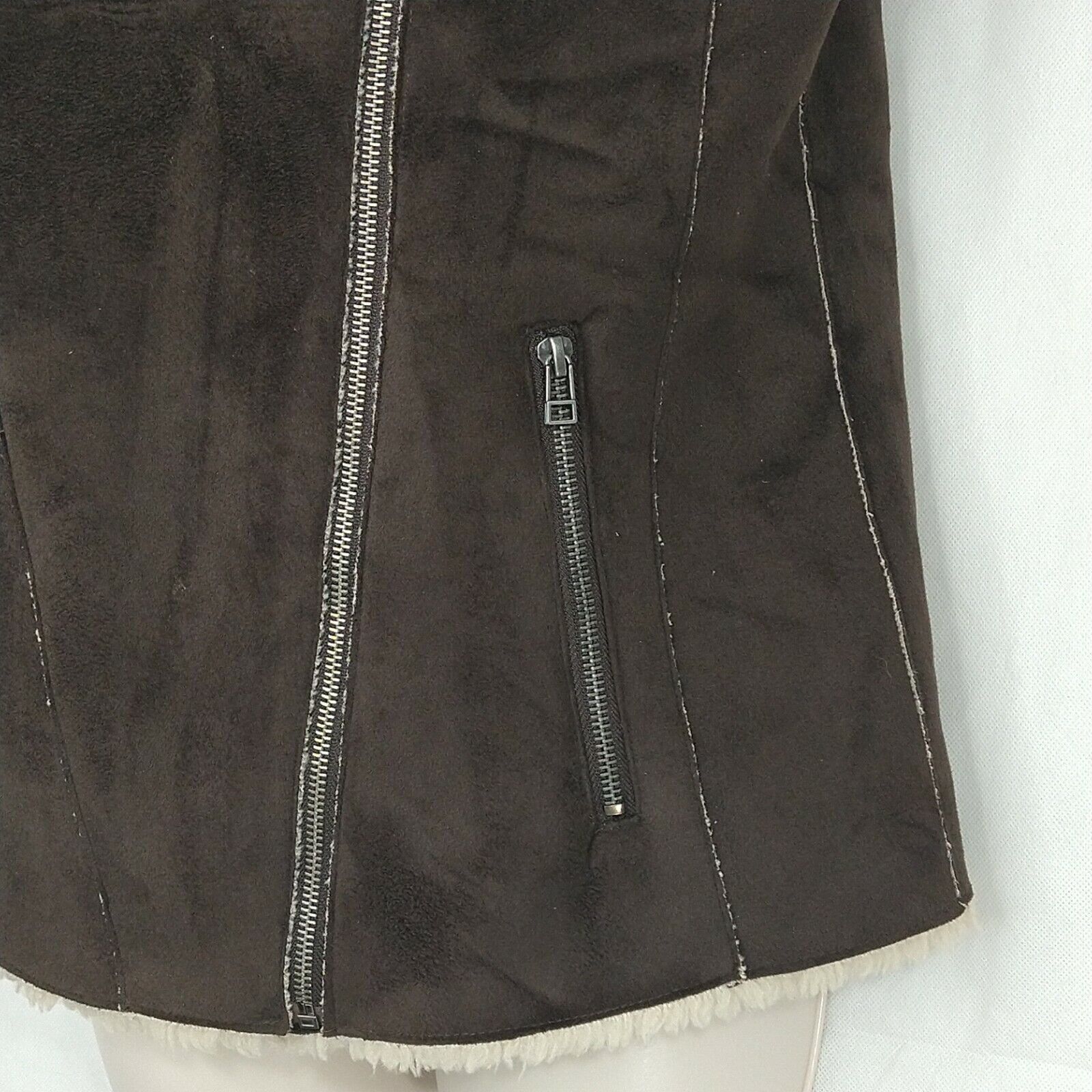 Other Velvet Graham and Spencer Zip Moto Vest Women Size M Brown Size M / US 6-8 / IT 42-44 - 3 Thumbnail