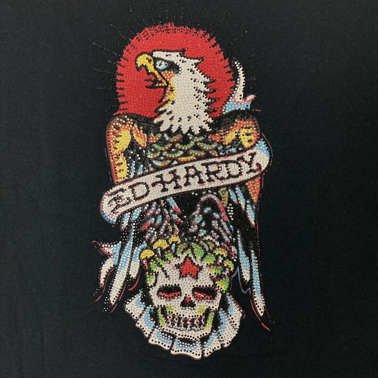 Christian Audigier Vintage Y2K Ed Hardy Eagle Skull Bedazzled Graphic Tee Size US XL / EU 56 / 4 - 3 Thumbnail