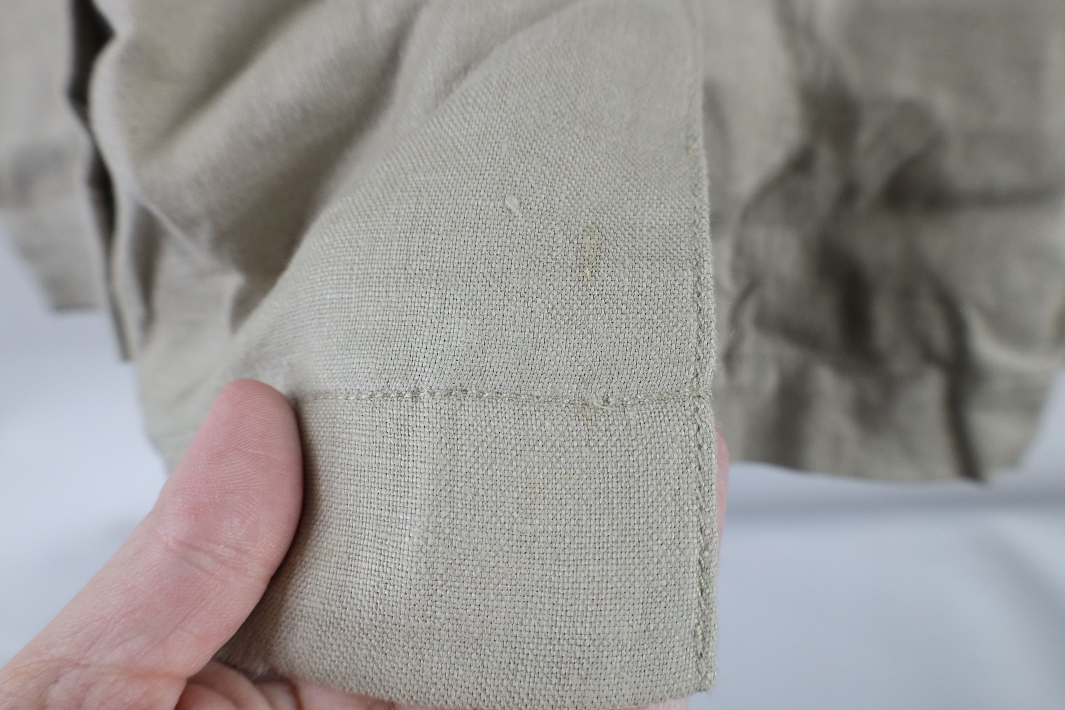 Esprit × Vintage Vintage 90s Esprit Linen Looped Collar Button Shirt Beige Size M / US 6-8 / IT 42-44 - 5 Thumbnail