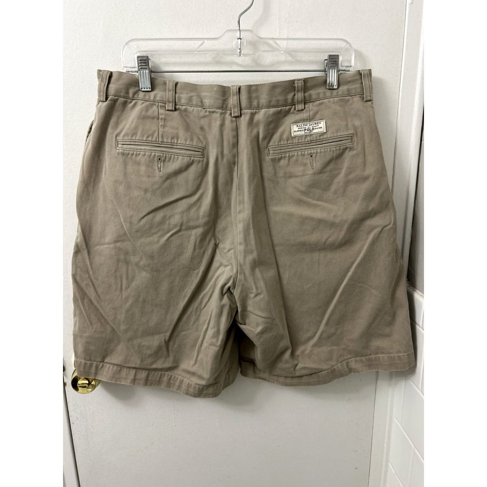 Polo Ralph Lauren VTG Polo Ralph Lauren Tyler Shorts Mens 35 Tan Khaki Chino Pleated YKK Cotton Size US S / EU 44-46 / 1 - 6 Thumbnail