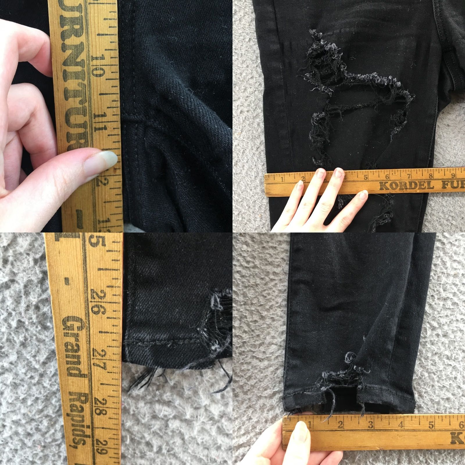 American Eagle Outfitters American Eagle Outfitters Jeans Womens 10 Black Distressed Hi-Rise Jegging Shorter - 32x27 Size 32" / US 10 / IT 46 - 8 Thumbnail