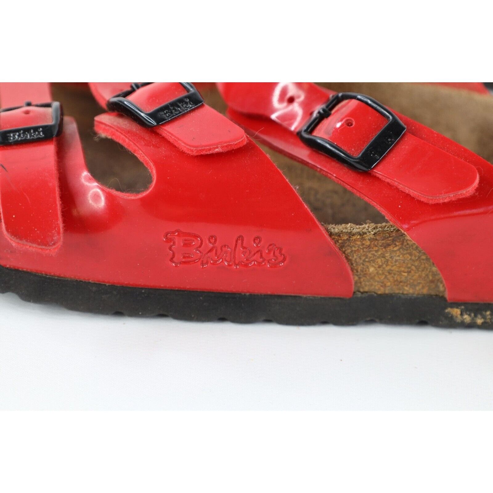 Birkenstock × Vintage Vintage Birkenstock Distressed Patent Leather Buckle Sandals Size US 6 / IT 36 - 14 Thumbnail
