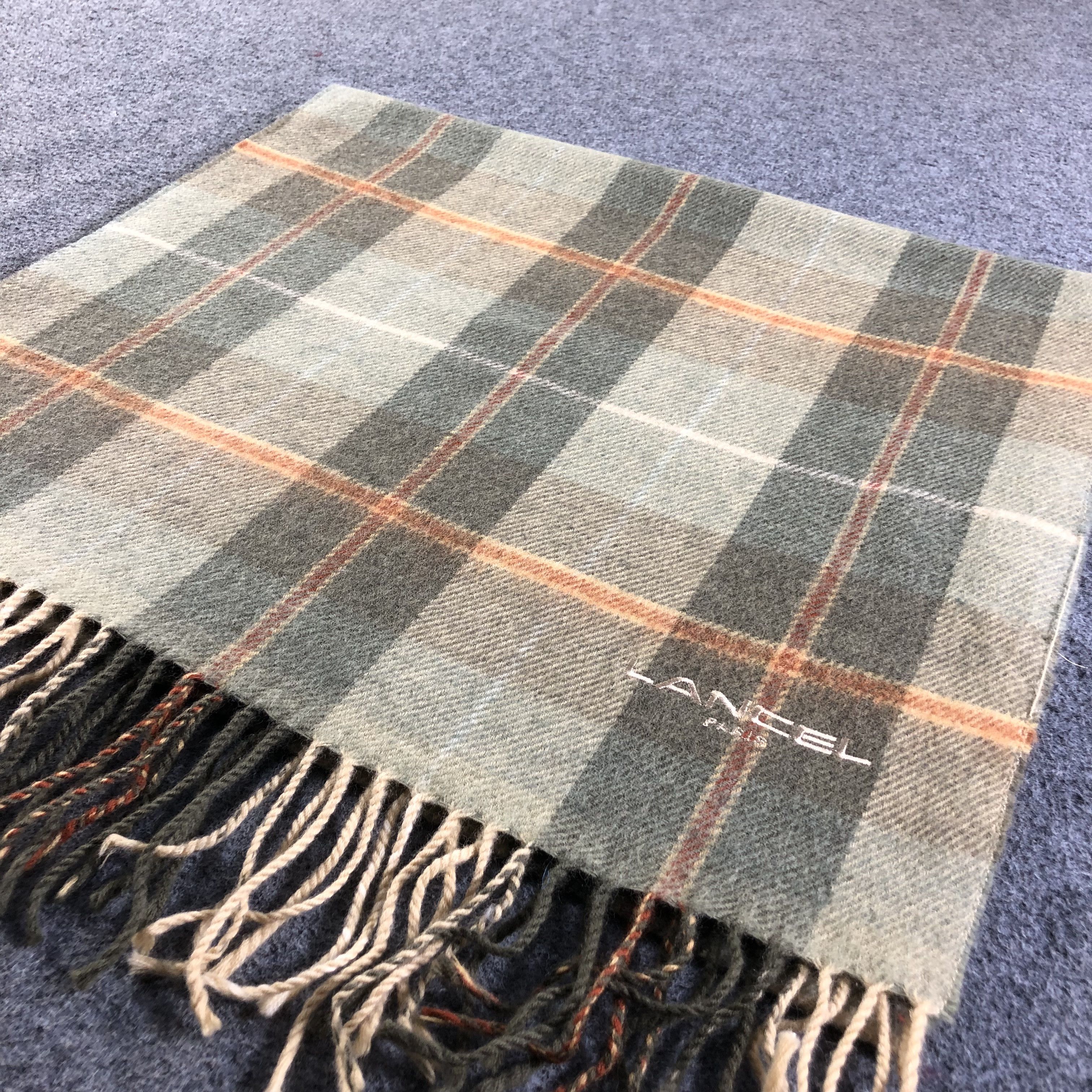 Lancel Lancel Tartan Wool Scarf Muffler Neckwear V2142 Size ONE SIZE - 3 Thumbnail