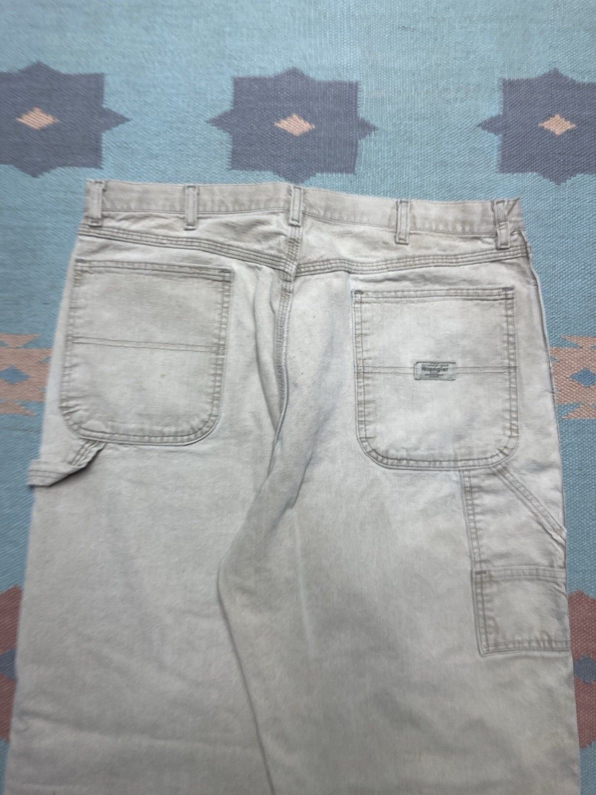 Vintage × Wrangler y2k wrangler carpenter pants khaki jeans baggy skater 37x32 Size US 37 - 5 Thumbnail