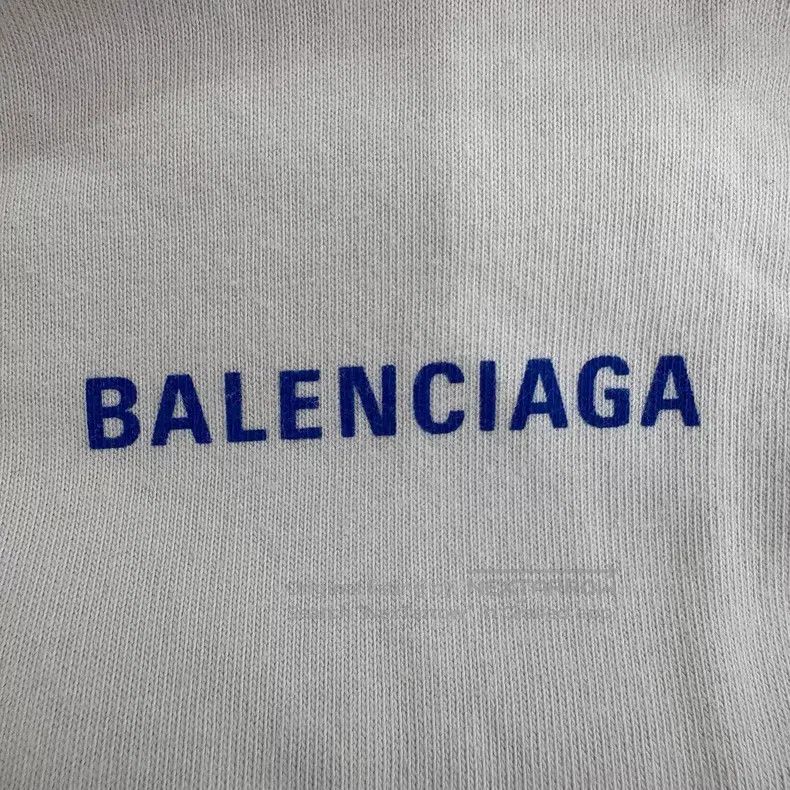 Balenciaga Balenciaga Front and Back Logo White and Blue Short Sleeve Size US XS / EU 42 / 0 - 6 Thumbnail